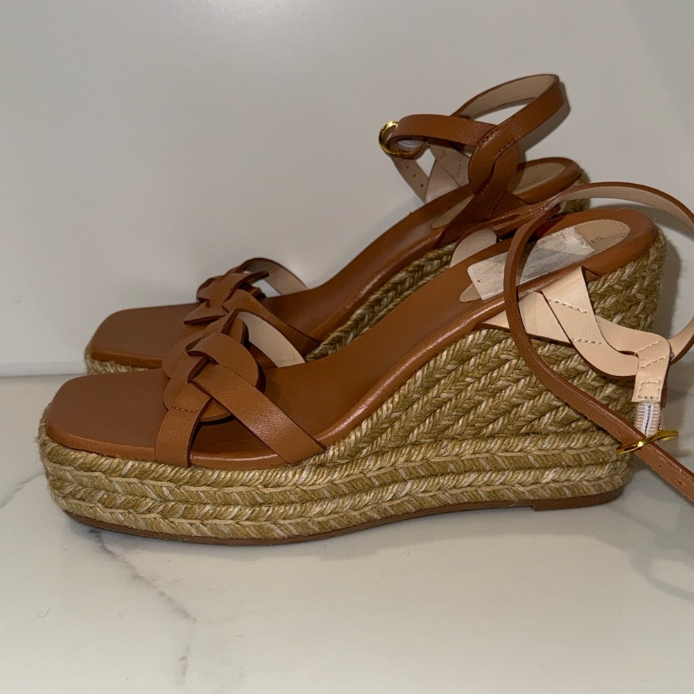Like new Stuart Weitzman Brown Wedge Sandals - Picture 5 of 13